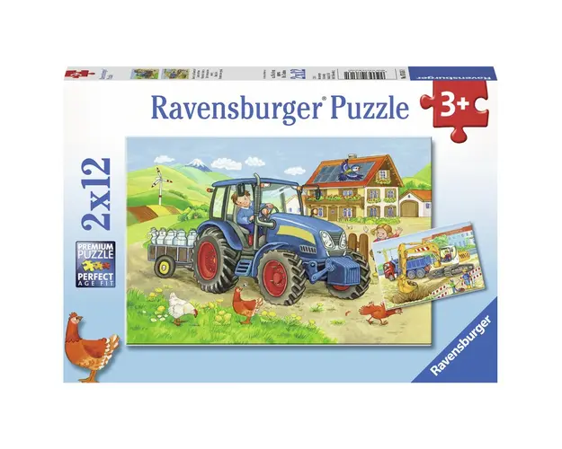 Puzzle Santier Constructii Si Ferma, 2X12 Piese