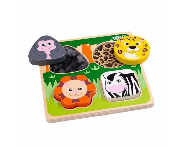 Puzzle senzorial din lemn - Safari