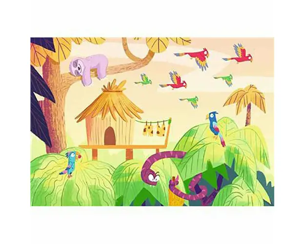Puzzle Si Joc Expeditie In Jungla, 2X24 Piese