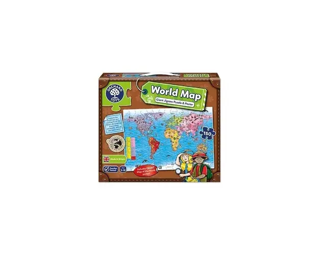 Orchard toys - Puzzle si poster Harta lumii, limba engleza, 150 piese