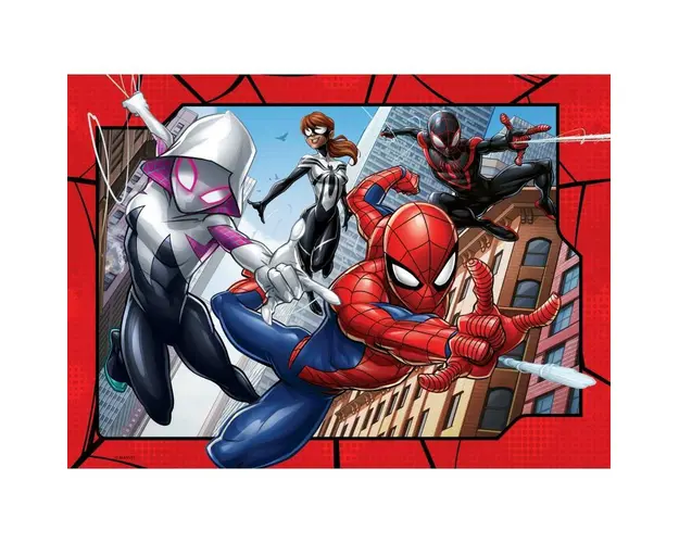 Puzzle personaje, Ravensburger, Spiderman, 4x100 piese, 5 ani+, Multicolor