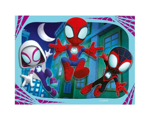 Puzzle personaje, Ravensburger, Spidey, 4 in 1, 12/16/20/24 piese, 3 ani+, Multicolor