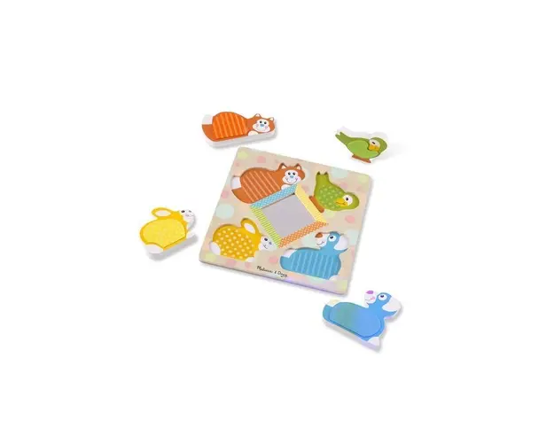 Melissa & Doug - Puzzle tactil cu oglinda Pets