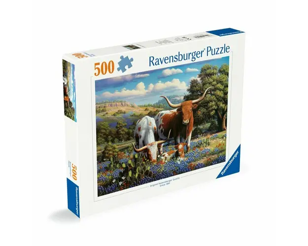 Puzzle animale, Ravensburger, Tauri, 500 piese, 12 ani+, Multicolor
