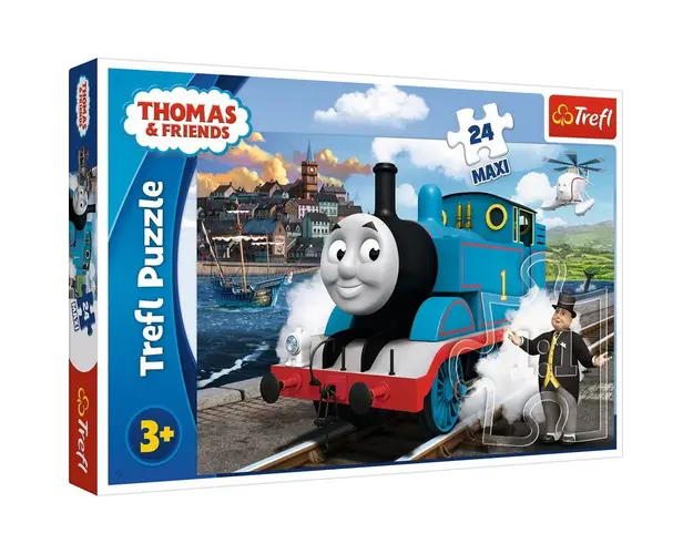Trefl - Puzzle personaje Happy Thomas day , Puzzle Copii , Maxi, piese 24