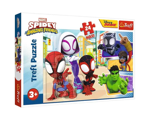 Trefl - PUZZLE 24 MAXI SPIDEY SI PRIETENII LUI EXTRAORDINARI