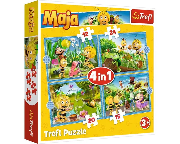Trefl - Puzzle personaje Aventurile albinutei Maya , Puzzle Copii , 4 in 1, piese 71
