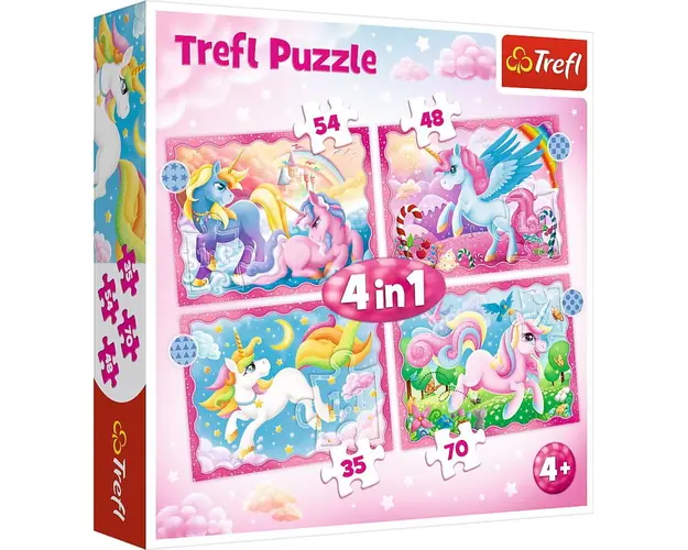 Trefl - PUZZLE 4IN1 PATRULA UNICORNI SI MAGIE