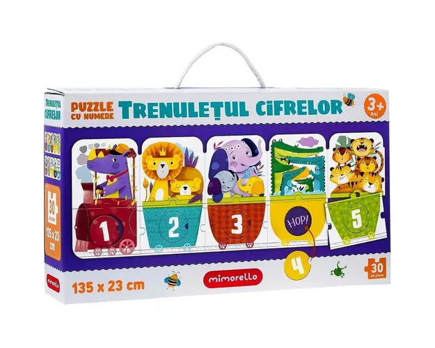 Puzzle Trenuletul cifrelor, 30 piese, 135 x 23 cm Mimorello EK6670
