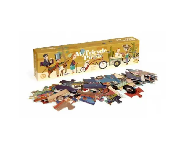 Londji - Puzzle animale Tricicleta , Puzzle Copii, piese 54