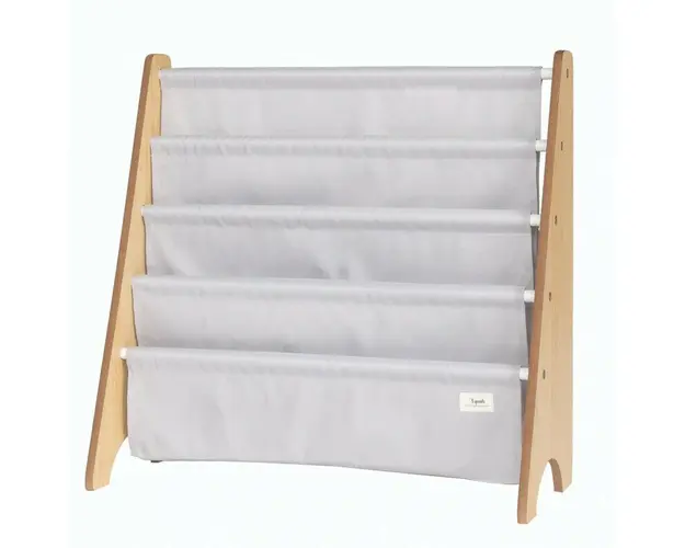Raft organizator de carti pentru copii, material reciclat Gri, 3 Sprouts