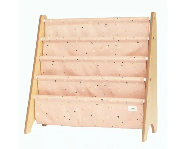 Raft organizator de carti pentru copii, material reciclat Terrazzo Clay, 3 Sprouts