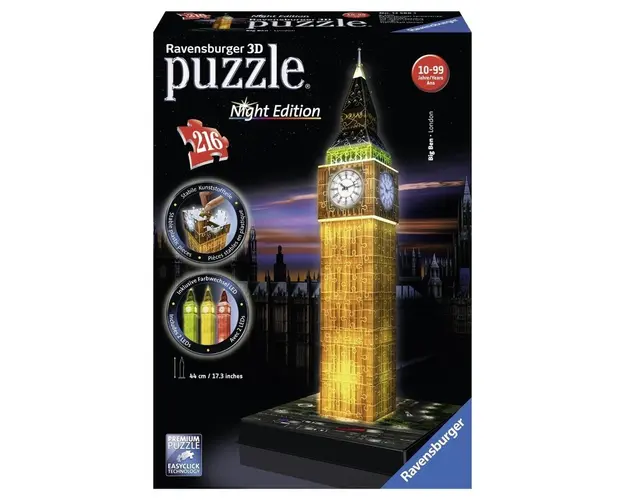 Puzzle 3D Big Ben, Editie Luminoasa, 216 Piese