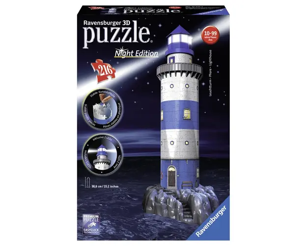 Puzzle 3D Farul Noaptea, 216 Piese