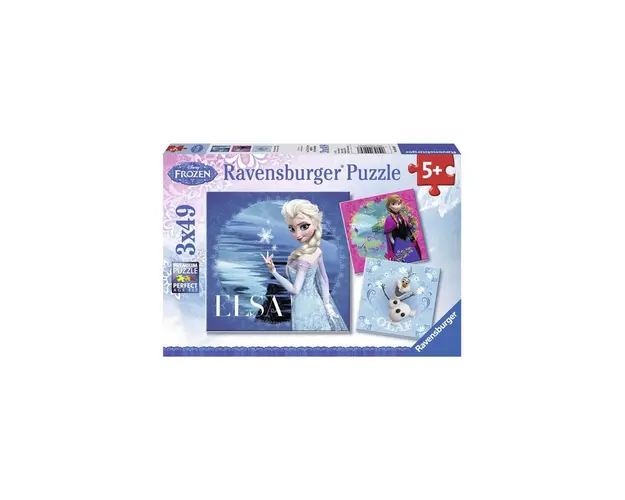 Puzzle Frozen Elsa, Anna Si Olaf, 3X49 Piese