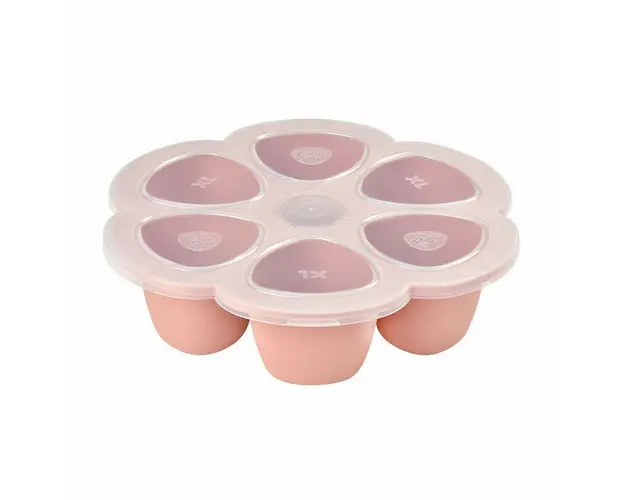 Recipient ermetic silicon multiportii 6x150 ml Beaba Old Pink