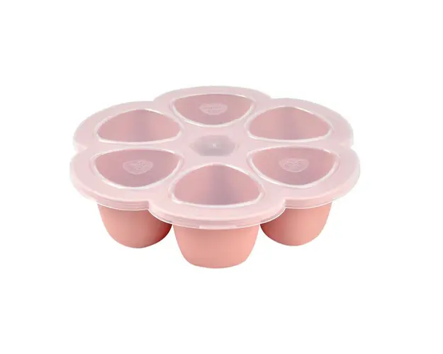 Recipient ermetic silicon multiportii 6x90 ml Beaba Old Pink