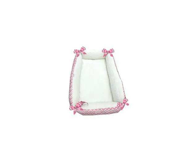 Reductor Bebe Bed Nest cu 2 fete cocolino - bumbac Deseda Roz - alb