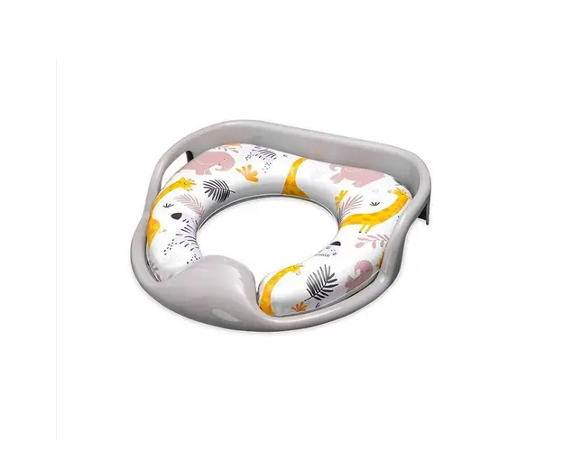 Reductor moale pentru toaleta, cu manere, model universal, Animals Grey