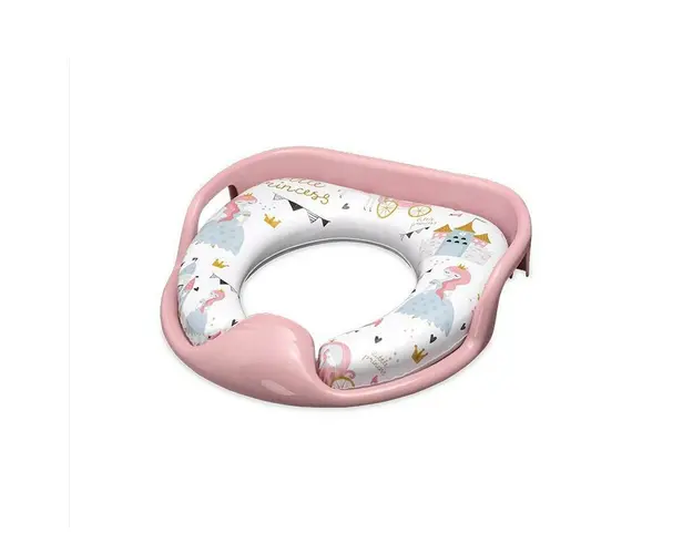 Reductor moale pentru toaleta, cu manere, model universal, Princess Pink