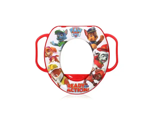 Lorelli - Reductor moale pentru toaleta, cu manere, Patrol White & Red