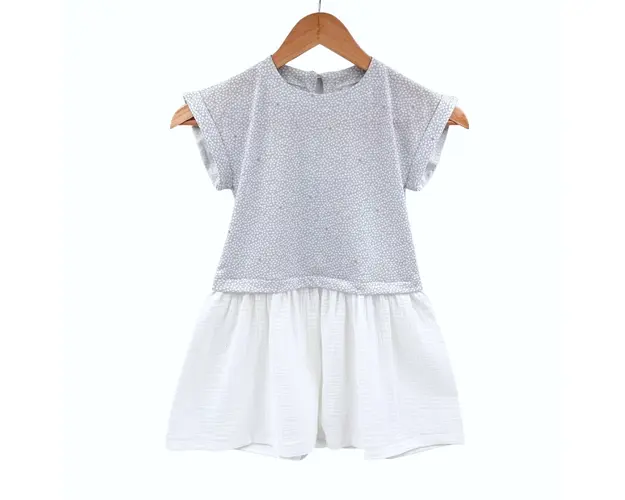 Rochita de vara din jersey cu fustita muselina, Pearl, 5-6 ani