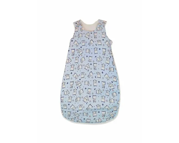 Sac de dormit copii, Baby Bear albastru, din bumbac, 110 cm, 1 tog