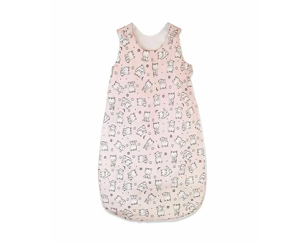 Sac de dormit copii, Baby Bear roz, din bumbac, 70 cm, 1.5 tog