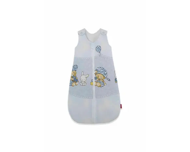 Sac de dormit copii, Hai la joaca albastru, din bumbac, 110 cm, 1.5 tog