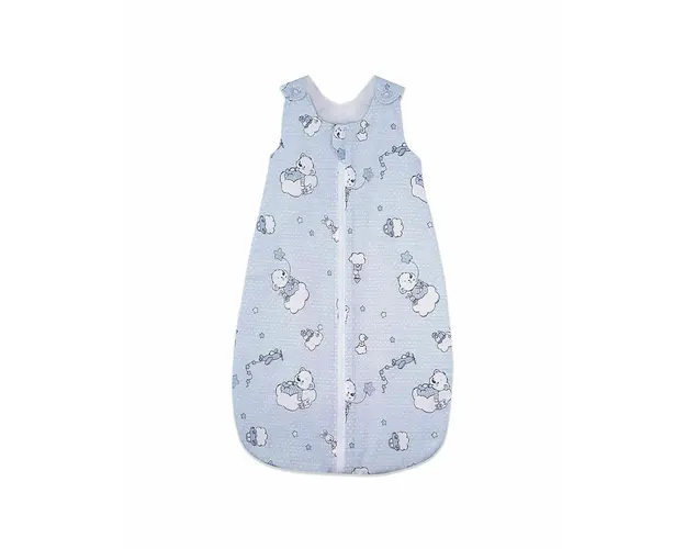 Sac de dormit copii, Ursuletul Martinica albastru, din bumbac, 130 cm, 1.5 tog