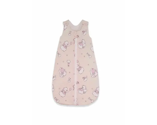 Sac de dormit copii, Ursuletul Martinica roz, din bumbac, 140 cm, 1.5 tog
