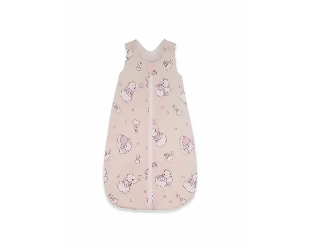 Sac de dormit copii, Ursuletul Martinica roz, din bumbac, 85 cm, 0.8 tog