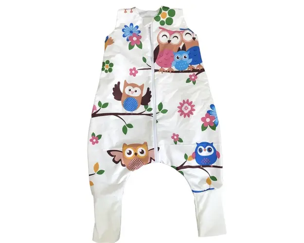 Sac de dormit cu picioare Deseda Bufnite cu maro - 3-5 ani