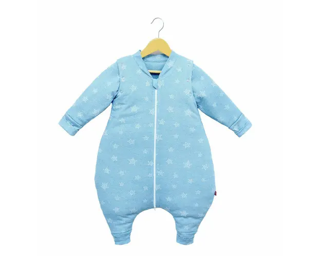 Sac de dormit cu picioruse si maneci, Stars in your eyes - Blue, 80 cm, 2 tog - Iarna