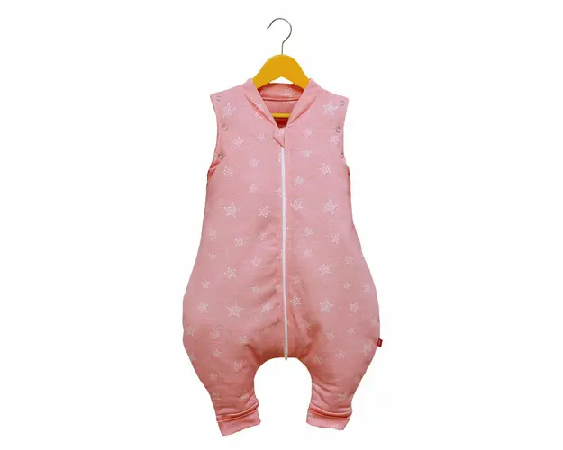 Sac de dormit cu picioruse, Stars in your eyes - Pink, 70 cm, 0.4/0.5 tog - vara