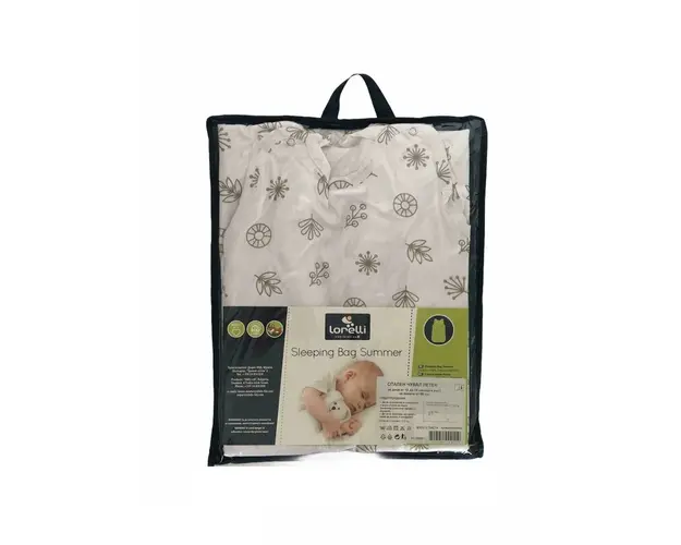 Lorelli - Sac de dormit fara maneci , Abstract Leaves din Bumbac, 80x47 cm, 0-9 luni, Alb