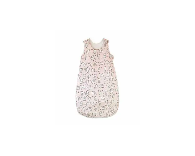 KidsDecor - Sac de dormit fara maneci Baby bear 85 cm din Bumbac, 85x34 cm, 6-12 luni, Tog 0.8, Roz