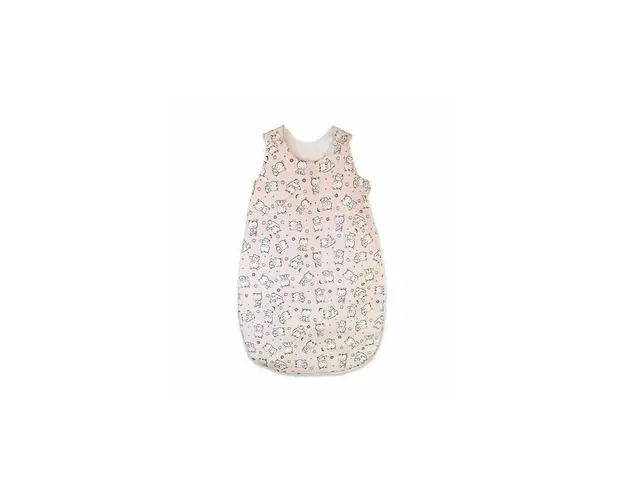 KidsDecor - Sac de dormit fara maneci Baby bear 70 cm din Bumbac, 70x30 cm, 3-9 luni, Tog 0.5, Roz