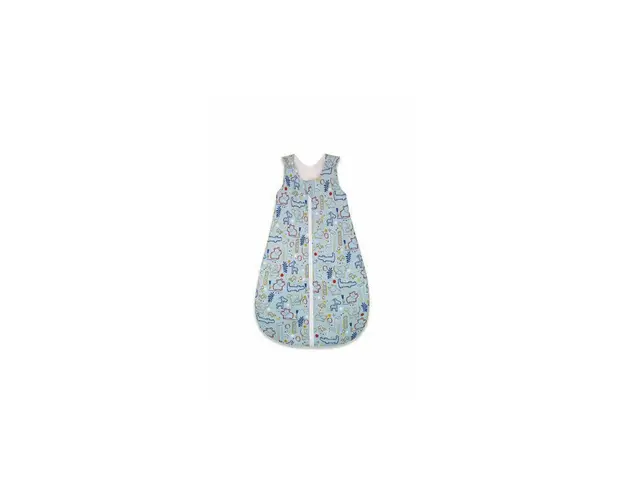 KidsDecor - Sac de dormit fara maneci Circul animalelor 60 cm din Bumbac, 60x23 cm, 0-3 luni, Tog 0.5, Albastru