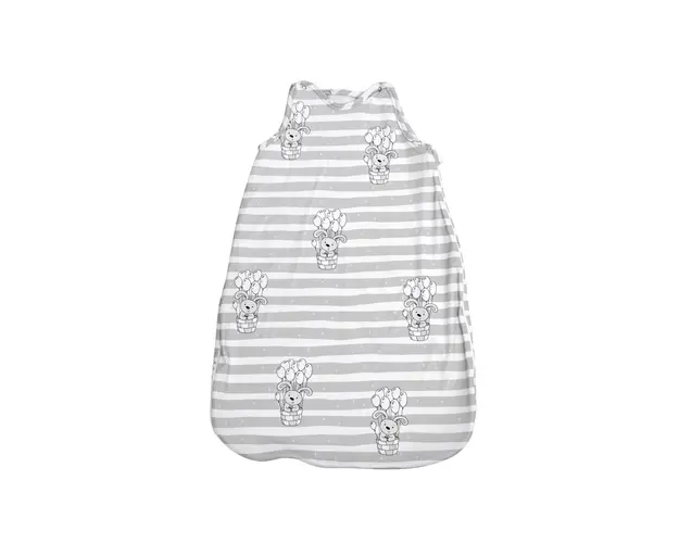 Sac de dormit, primavara/vara, pentru copii cu inaltimea maxima de 95 cm, Grey Striped