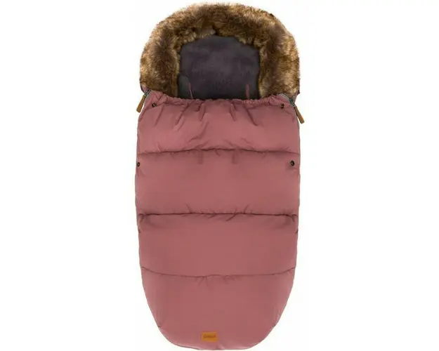 Sac de iarna cu guler blanita detasabil, pentru carucior, Roz pudra, 100x50 cm, Fillikid
