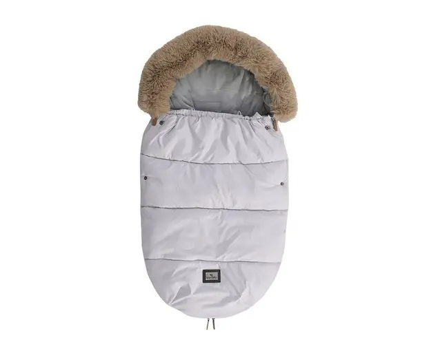 Sac termic de iarna pentru carucior, captuseala polar, impermeabil, Luxe Black, Grey