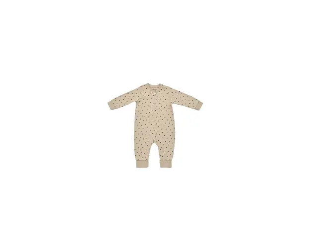 Salopeta cu fermoar si buline Girafa, BabyCosy, 100% bumbac organic, Mink (Marime: 9-12 luni)