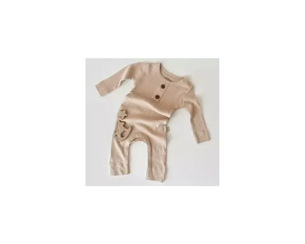Salopeta cu maneca lunga si pantaloni lungi din bumbac organic si modal - Blush BabyCosy (Marime: 6-9 luni)