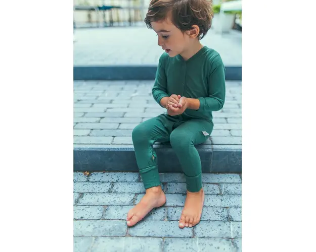 Salopeta de Corp cu Maneca Lunga din Bambus Aspen Green 86-92