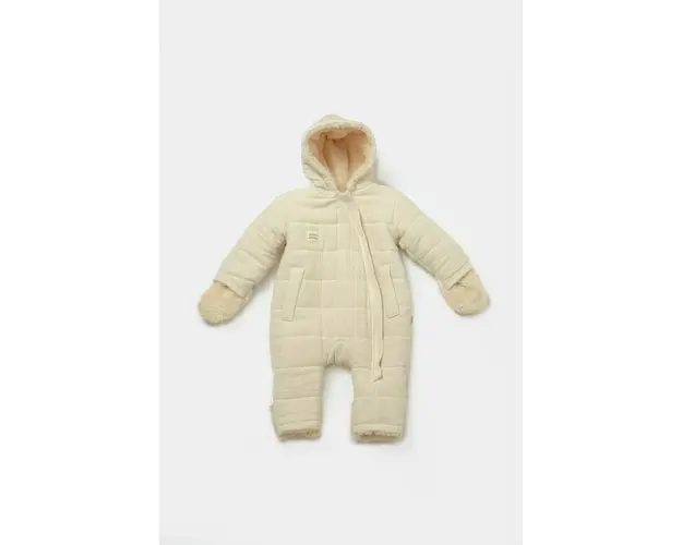 Salopeta de iarna pentru bebelusi, Winter muselin, 100% bumbac - Stone, BabyCosy (Marime: 18-24 Luni)