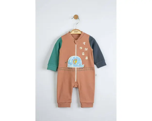 Salopeta pentru bebelusi Elefantel, Tongs baby (Culoare: Galben, Marime: 6-9 luni)