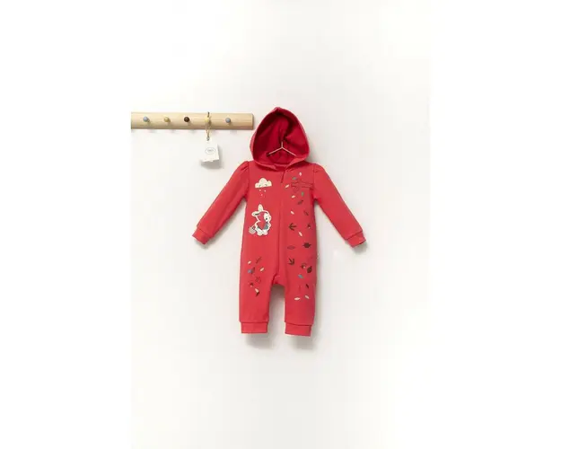 Salopeta pentru bebelusi Scufita rosie, Tongs baby (Marime: 6-9 luni, Culoare: Corai)