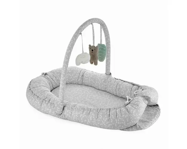 Salteluta BabyNest cu bara jucarii Between parents (Culoare: Gri)