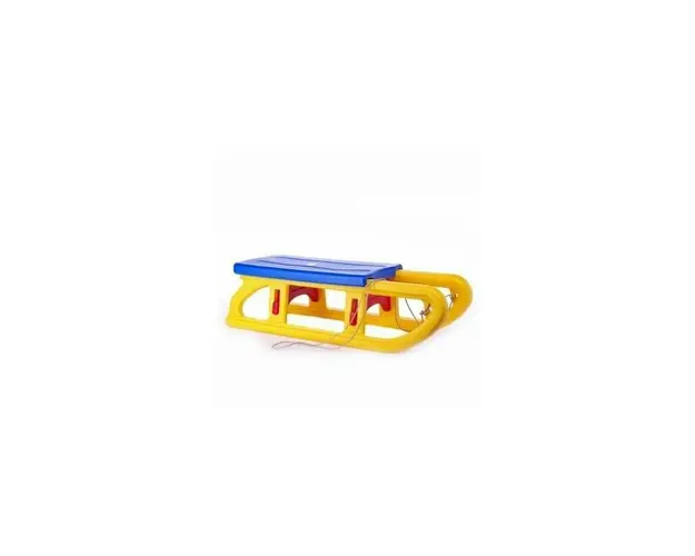 Sanie din plastic, mare, 26 x 90 x 34 cm, galben-albastru